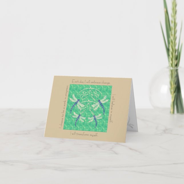 libellule | Carte de note blanche Inspiration (Devant)