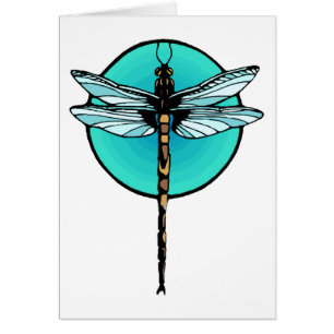 Libellule en cercle de turquoise