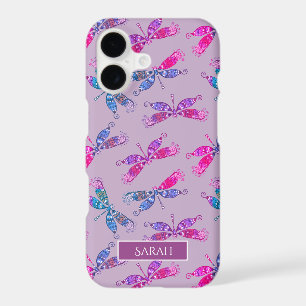 Libellule jolie motif deux tons violet bleu