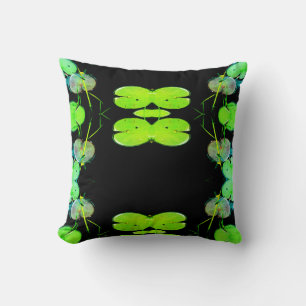 libellule verte et turquoise, coussin motif du tap