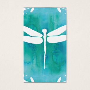 Libellules blanches de bleu d'Aqua d'aquarelle de