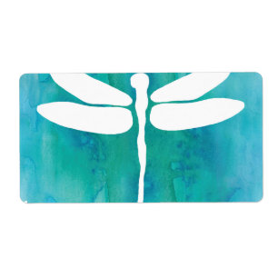 Libellules blanches de bleu d'Aqua d'aquarelle de