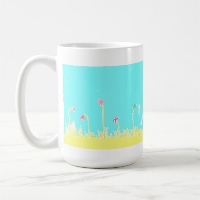 Libellules et tasse de café de fleurs (Gauche)