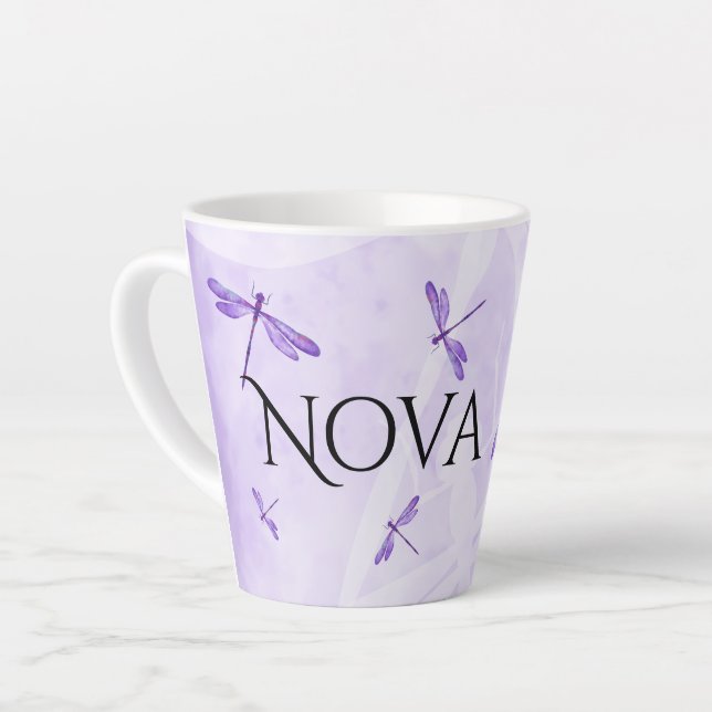 libellules violettes, Mugs de café personnalisés (Angle gauche)