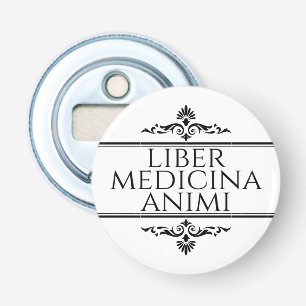 Liber Medicina Animi Magnet Button Keychain Bottle Opener