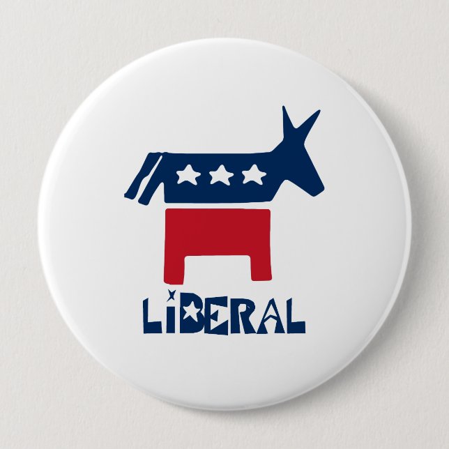 Liberal 4 Inch Round Button (Front)