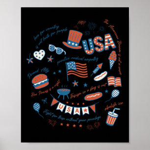 Liberal 4th Of July Patriotic Subtle Coquette Anti Poster