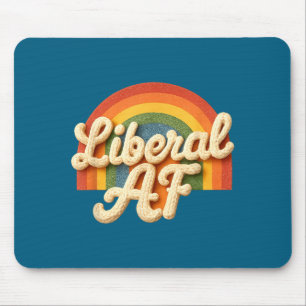 Liberal Af Democrat Rainbow Vintage Mouse Pad