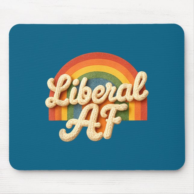 Liberal Af Democrat Rainbow Vintage Mouse Pad (Front)