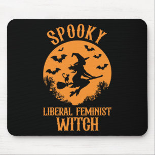 Liberal Feminist Witch Feminist Vintage Halloween Mouse Pad