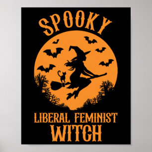 Liberal Feminist Witch Feminist Vintage Halloween  Poster