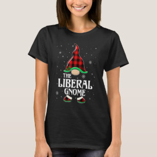 Liberal Gnome Buffalo Plaid Matching Family Group T-Shirt