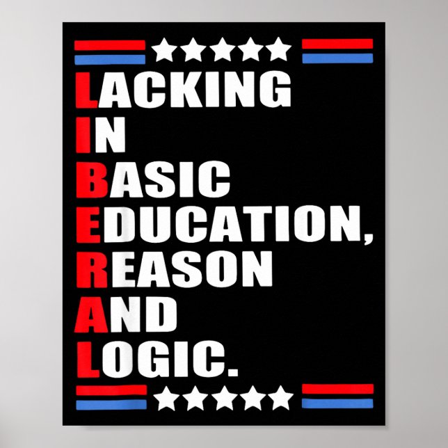 Liberal Lacking Basic Education Reason Artwork Poster (Front)