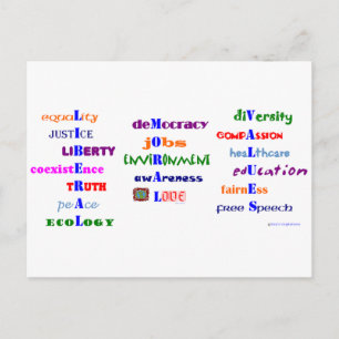 Liberal Moral Values Postcard
