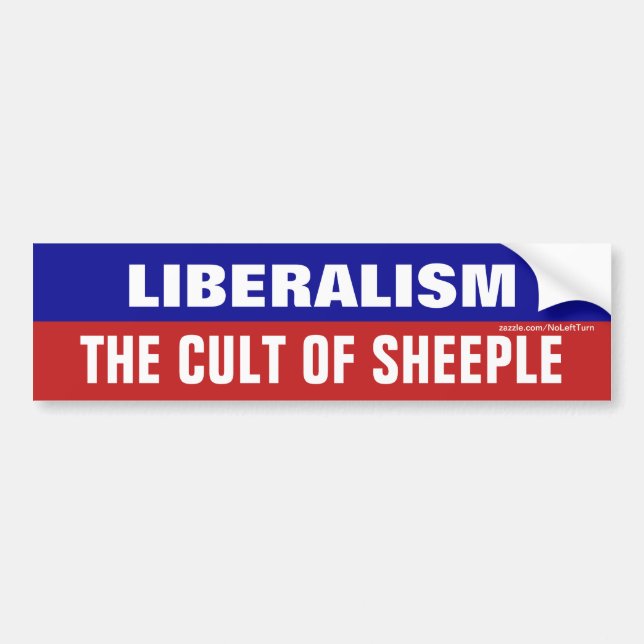 Liberalism The Cult Of Sheeple Bumper Sticker (Front)