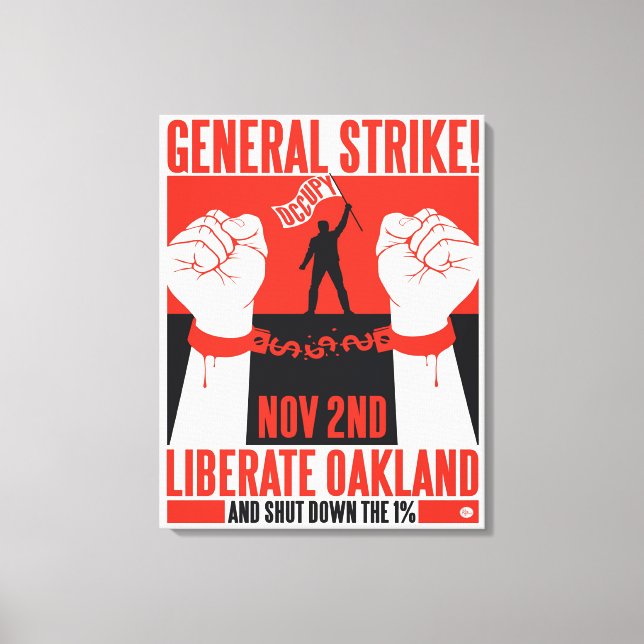 Liberate Oakland Occupy Wall Street Wrapped Canvas (Front)