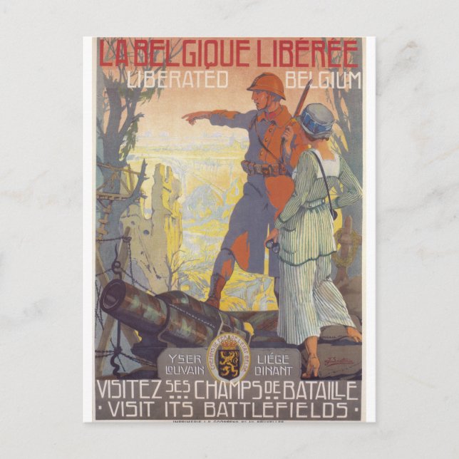 Liberated Belgium Propaganda Poster Postcard (Front)