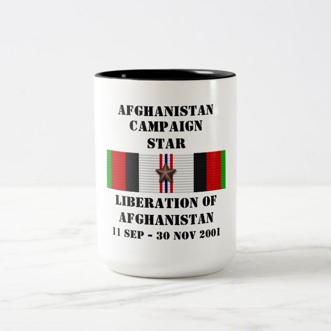 Liberation of Afghanistan / CAMPAIGN STAR Two-Tone Coffee Mug (Center)