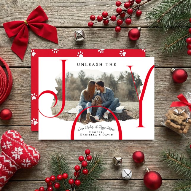 Libérez la Joy Red | Carte de Noël pour animaux (Pet Christmas Card)