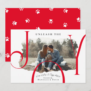Libérez la Joy Red   Carte de Noël pour animaux