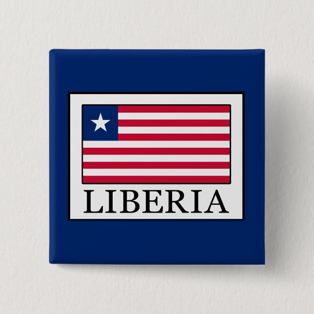 Liberia 2 Inch Square Button (Front)