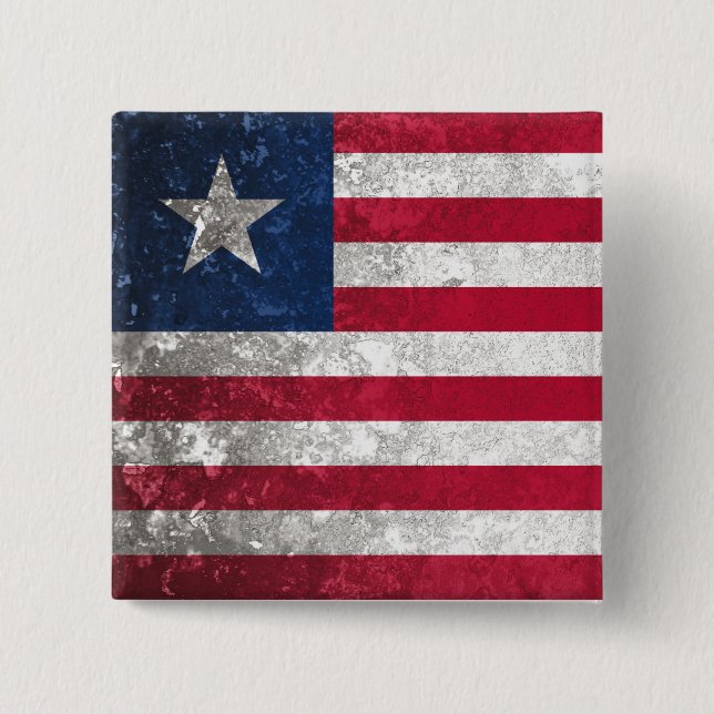 Liberia 2 Inch Square Button (Front)