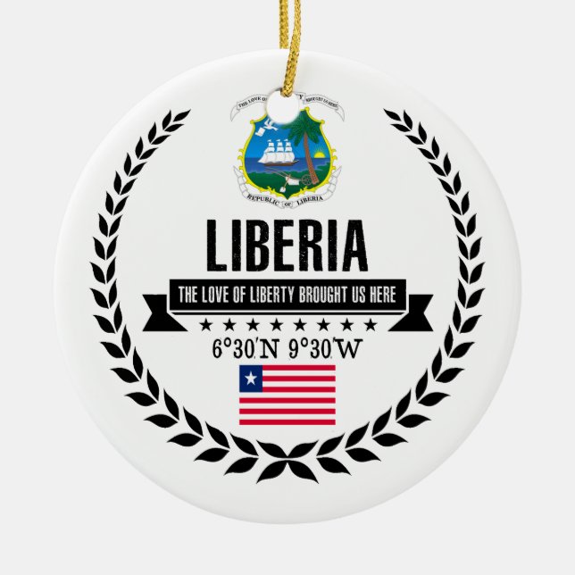 Liberia Ceramic Ornament (Front)