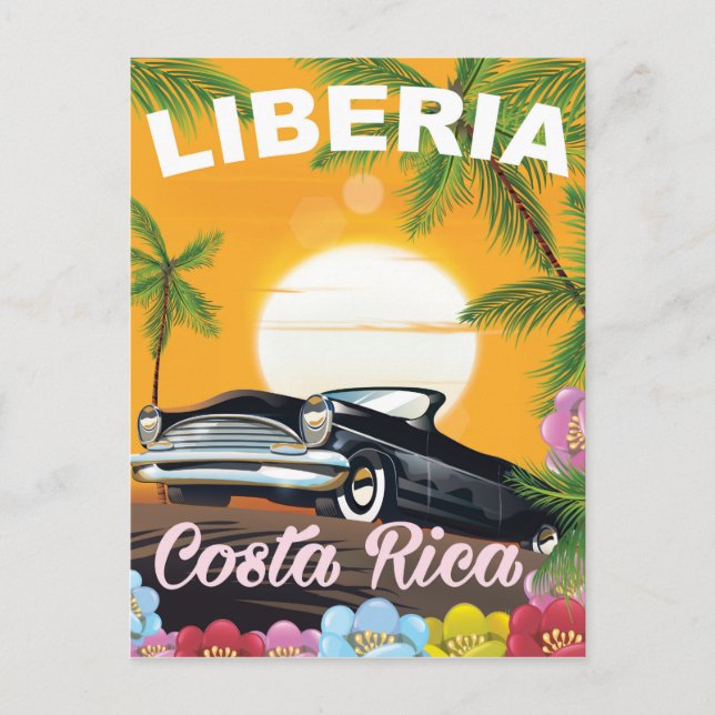 Liberia, Costa Rica vintage travel poster Postcard (Front)