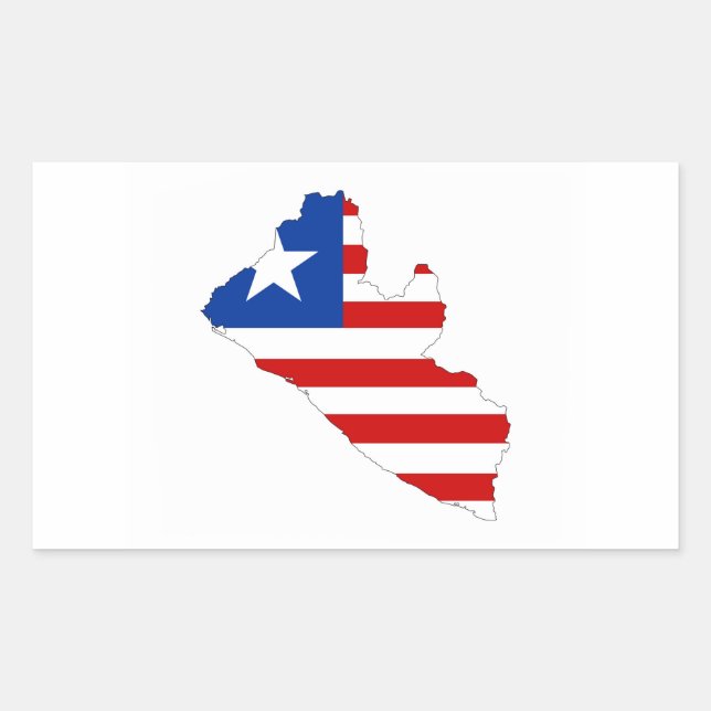 liberia country flag map shape symbol sticker (Front)