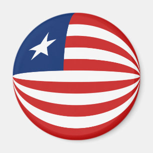 Liberia Fisheye Flag Magnet