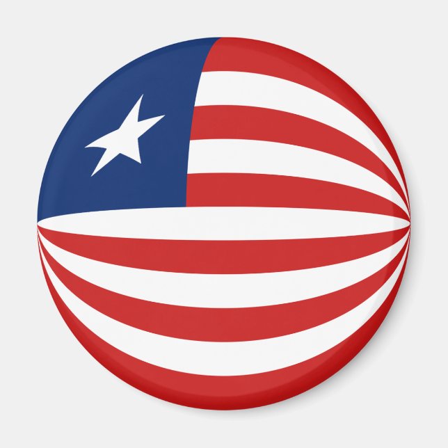 Liberia Fisheye Flag Magnet (Front)
