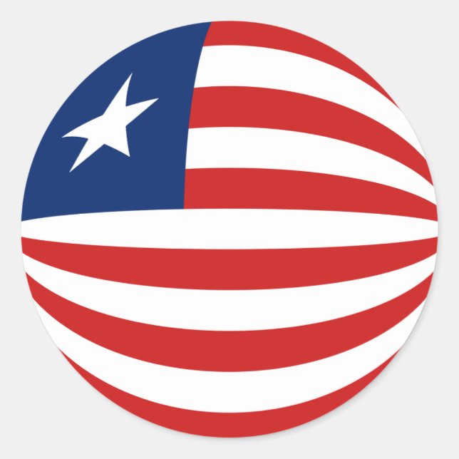 Liberia Fisheye Flag Sticker (Front)