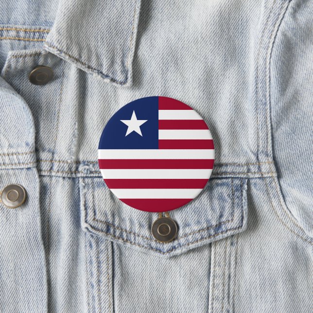 Liberia flag 3 inch round button (In Situ)