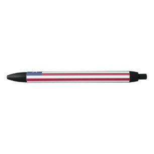 Liberia flag black ink pen