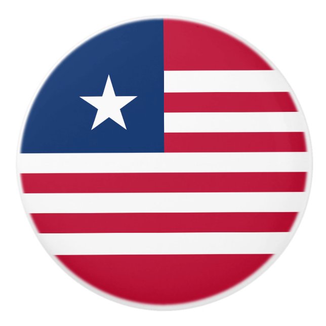 Liberia Flag Ceramic Knob (Front)