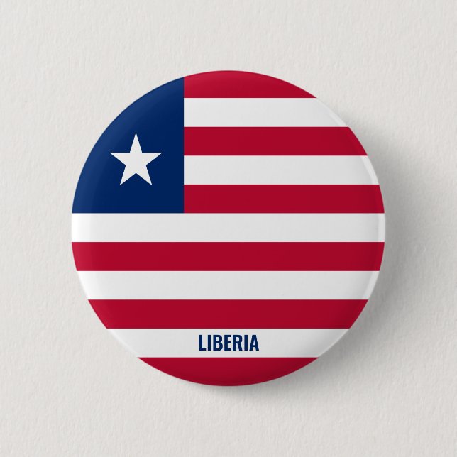 Liberia Flag Charming Patriotic Button (Front)
