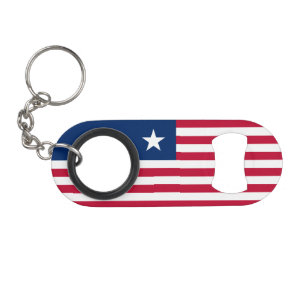Liberia Flag Keychain Bottle Opener