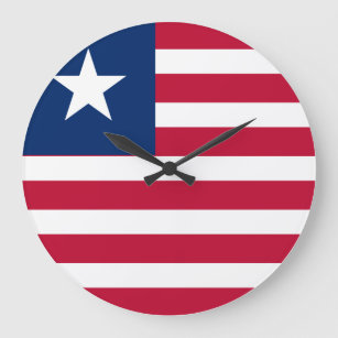 Liberia Flag Large Clock