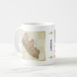 Liberia Flag + Map Mug