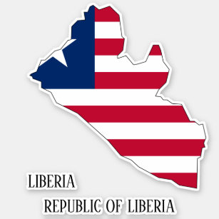 Liberia Flag Map Patriotic