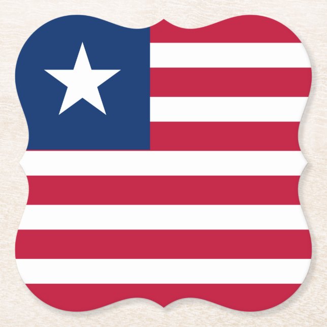 Liberia Flag Paper Coaster (Front)