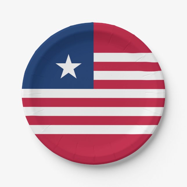 Liberia Flag Paper Plate (Front)