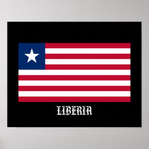 Liberia Flag Poster for Home or Office