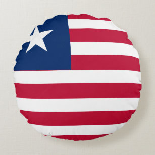 Liberia Flag Round Pillow