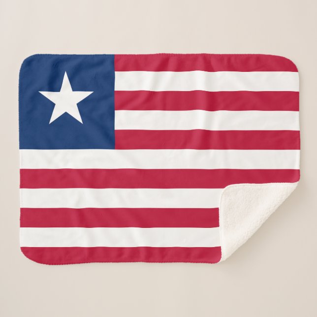 Liberia Flag Sherpa Blanket (Front (Horizontal))