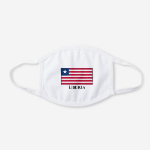 Liberia Flag  White Cotton Face Mask