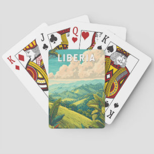 Liberia Illustration Travel Art Vintage Playing Cards