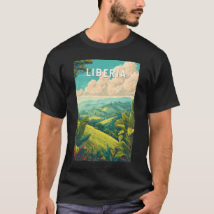Liberia Illustration Travel Art Vintage T-Shirt