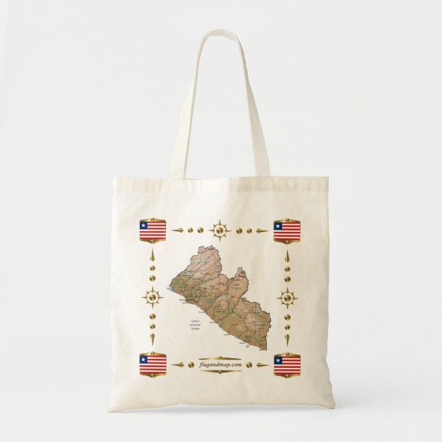 Liberia Map + Flags Bag (Front)