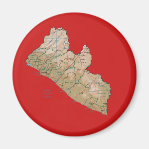 Liberia Map Magnet